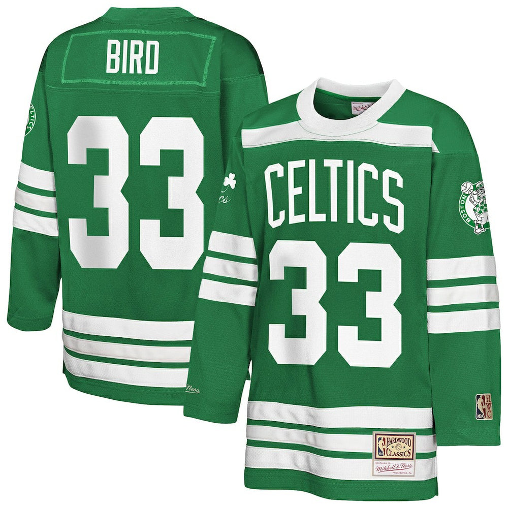 Mitchell & Ness Larry Bird Boston Celtics Youth Maxxed Out 2.0 Fashion Hockey Jersey