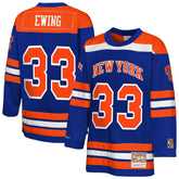 Mitchell & Ness Patrick Ewing New York Knicks Youth Maxxed Out 2.0 Fashion Hockey Jersey