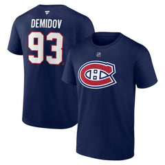 NHL Ivan Demidov Montreal Canadiens Fanatics Authentic Stack Name & Number T-Shirt