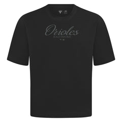Black Baltimore Orioles Levelwear Ethereal Oversized Luxe Signature Knit T-Shirt