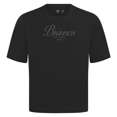 Black Atlanta Braves Levelwear Ethereal Oversized Luxe Signature Knit T-Shirt