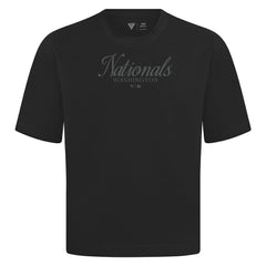 Black Washington Nationals Levelwear Ethereal Oversized Luxe Signature Knit T-Shirt