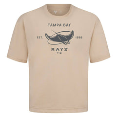 Khaki Tampa Bay Rays Levelwear Crossway Oversized Luxe Signature Knit T-Shirt