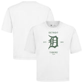 White Detroit Tigers Levelwear Crossway Oversized Luxe Signature Knit T-Shirt
