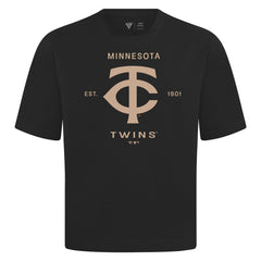 Black Minnesota Twins Levelwear Crossway Oversized Luxe Signature Knit T-Shirt