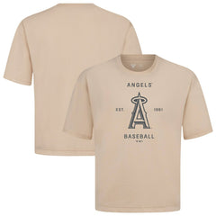 Khaki Los Angeles Angels Levelwear Crossway Oversized Luxe Signature Knit T-Shirt