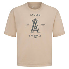 Khaki Los Angeles Angels Levelwear Crossway Oversized Luxe Signature Knit T-Shirt