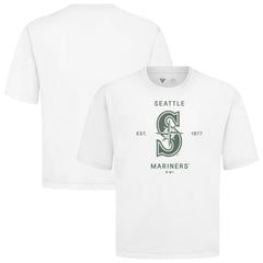 White Seattle Mariners Levelwear Crossway Oversized Luxe Signature Knit T-Shirt
