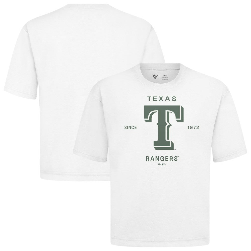 White Texas Rangers Levelwear Crossway Oversized Luxe Signature Knit T-Shirt