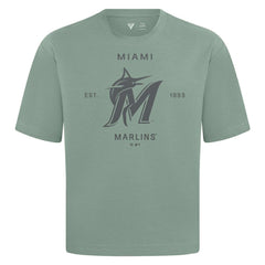 Green Miami Marlins Levelwear Crossway Oversized Luxe Signature Knit T-Shirt