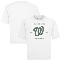 White Washington Nationals Levelwear Crossway Oversized Luxe Signature Knit T-Shirt