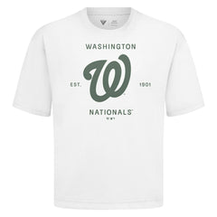 White Washington Nationals Levelwear Crossway Oversized Luxe Signature Knit T-Shirt