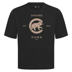 Black Chicago Cubs Levelwear Crossway Oversized Luxe Signature Knit T-Shirt
