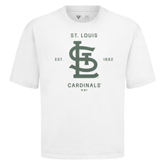 White St. Louis Cardinals Levelwear Crossway Oversized Luxe Signature Knit T-Shirt