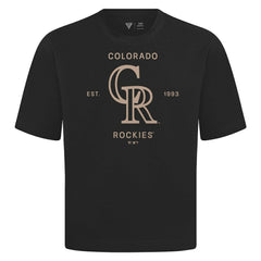 Black Colorado Rockies Levelwear Crossway Oversized Luxe Signature Knit T-Shirt