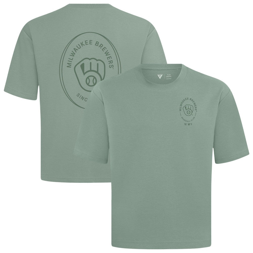 Green Milwaukee Brewers Levelwear Signet Oversized Luxe Signature Knit T-Shirt