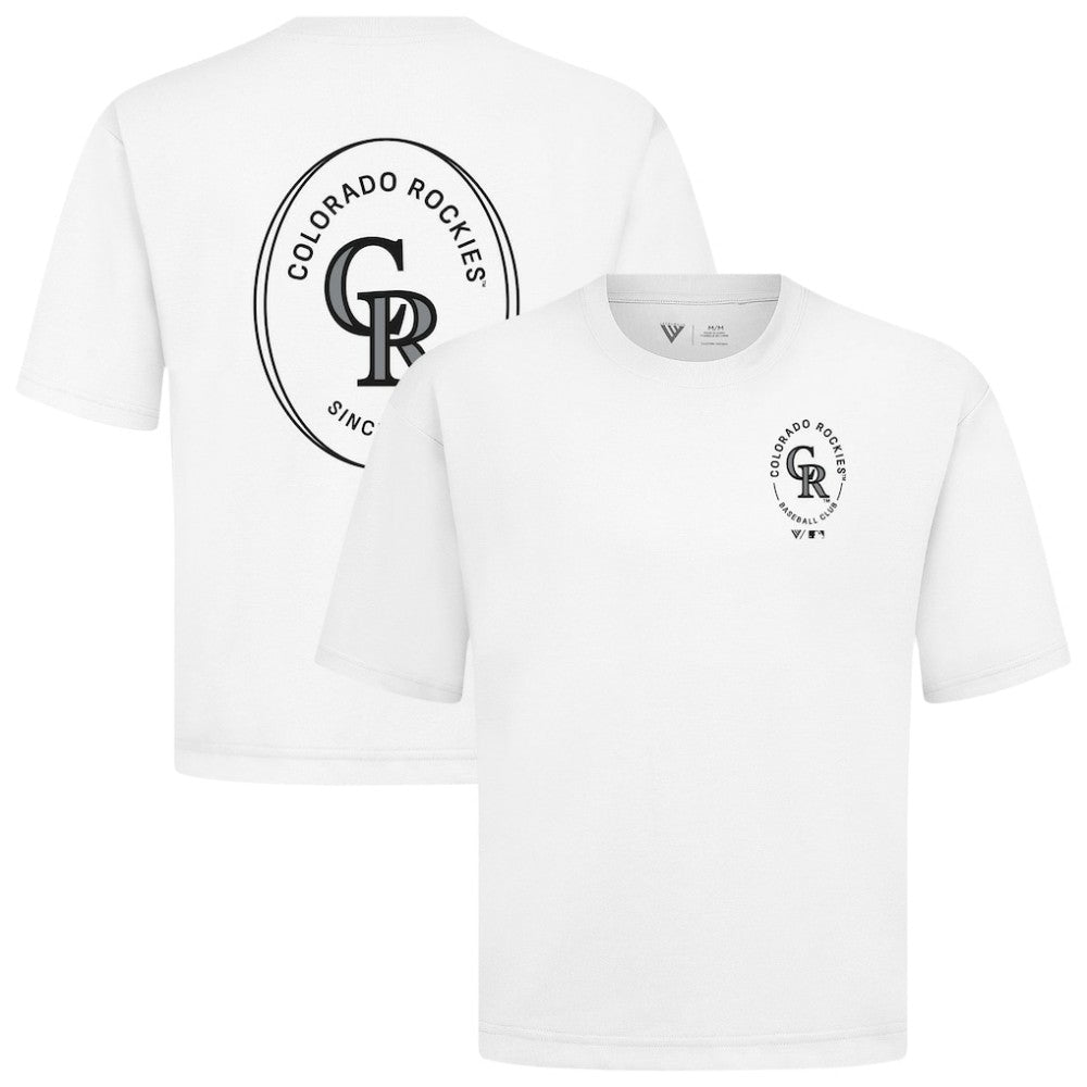 White Colorado Rockies Levelwear Signet Oversized Luxe Signature Knit T-Shirt