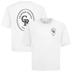 White Colorado Rockies Levelwear Signet Oversized Luxe Signature Knit T-Shirt