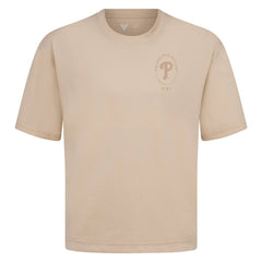 Khaki Philadelphia Phillies Levelwear Signet Oversized Luxe Signature Knit T-Shirt