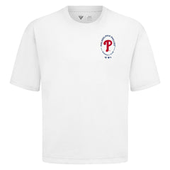 White Philadelphia Phillies Levelwear Signet Oversized Luxe Signature Knit T-Shirt