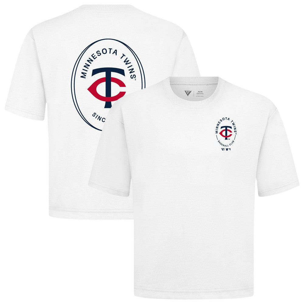 White Minnesota Twins Levelwear Register Oversized Luxe Signature Knit T-Shirt