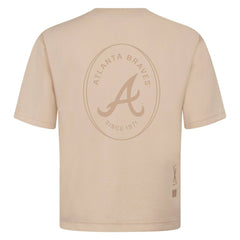 Khaki Atlanta Braves Levelwear Register Oversized Luxe Signature Knit T-Shirt