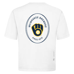 White Milwaukee Brewers Levelwear Register Oversized Luxe Signature Knit T-Shirt