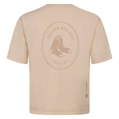 Khaki Boston Red Sox Levelwear Register Oversized Luxe Signature Knit T-Shirt