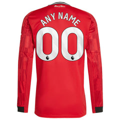 Manchester United Home 2025/26 Custom Replica Long Sleeve Jersey