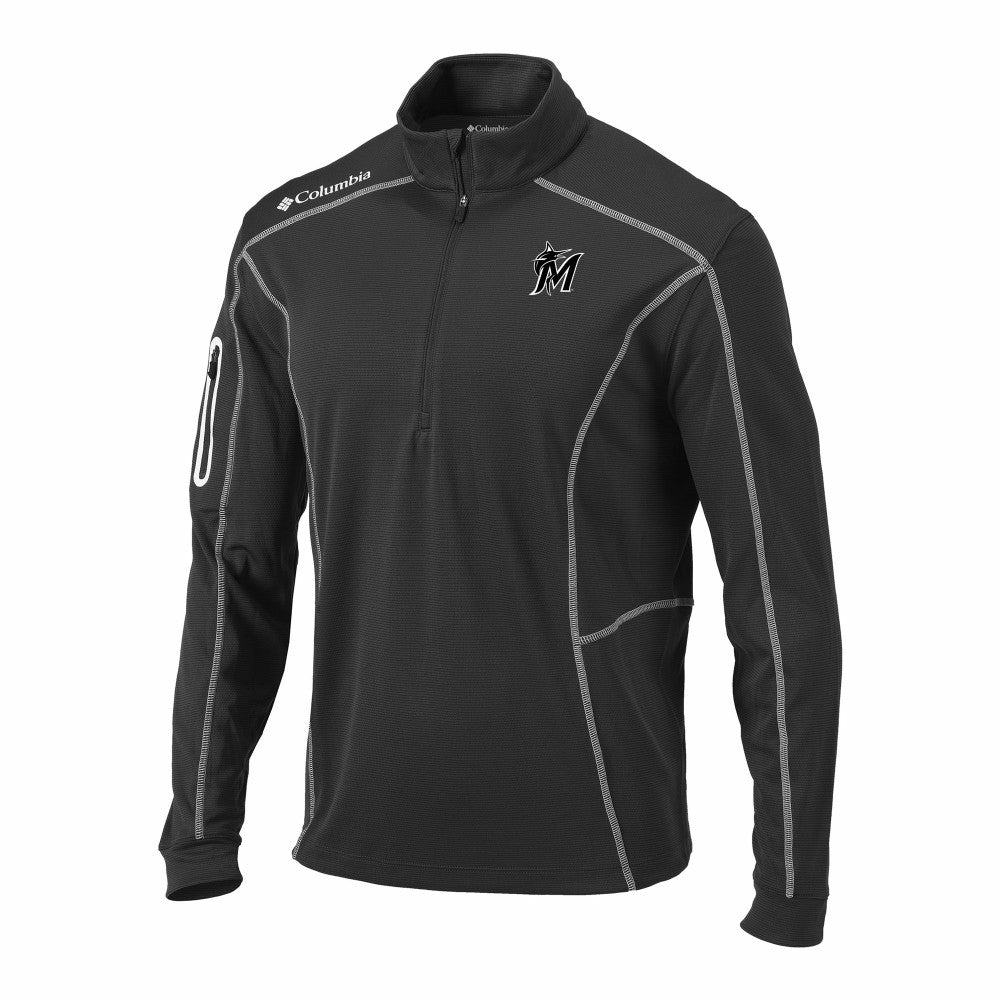 Gray Miami Marlins Columbia Omni-Wick Shotgun Quarter-Zip Pullover