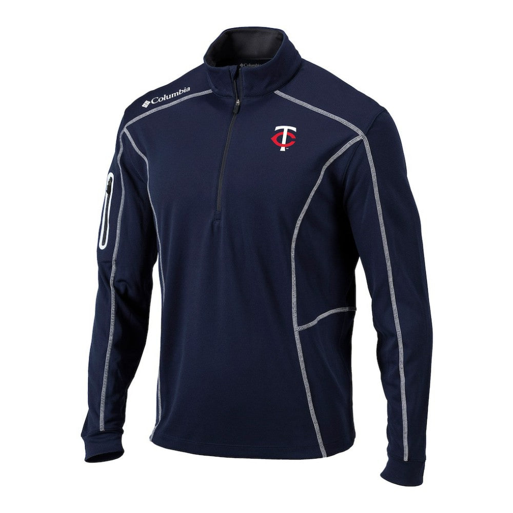 Navy Minnesota Twins Columbia Omni-Wick Shotgun Quarter-Zip Pullover