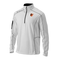 White Baltimore Orioles Columbia Omni-Wick Shotgun Quarter-Zip Pullover