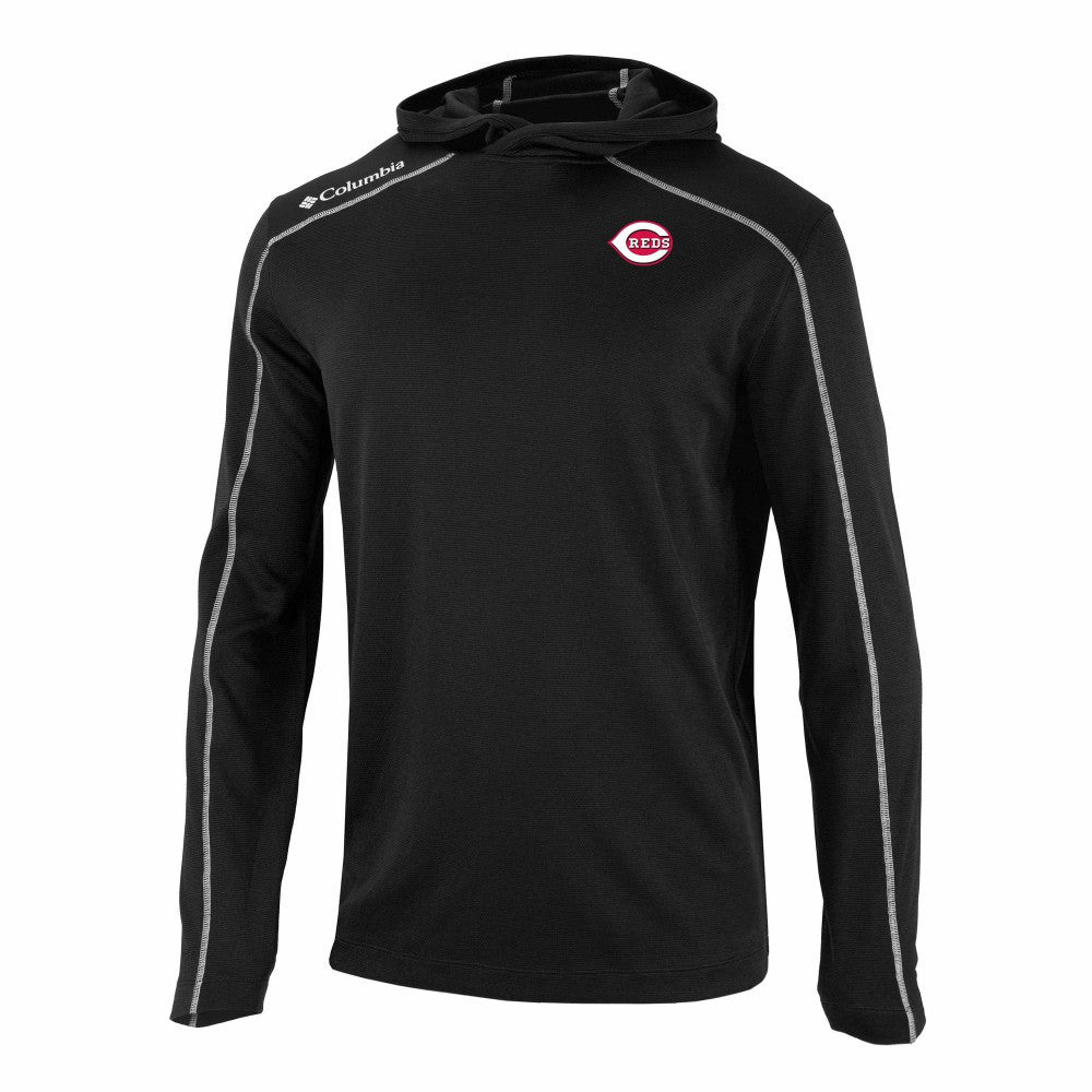 Black Cincinnati Reds Columbia Omni-Wick Shotgun Pullover Hoodie