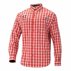 Red Minnesota Twins Columbia Super Tamiami Omni-Shade Long Sleeve Button-Down Shirt