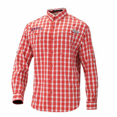 Red Los Angeles Angels Columbia Super Tamiami Omni-Shade Long Sleeve Button-Down Shirt