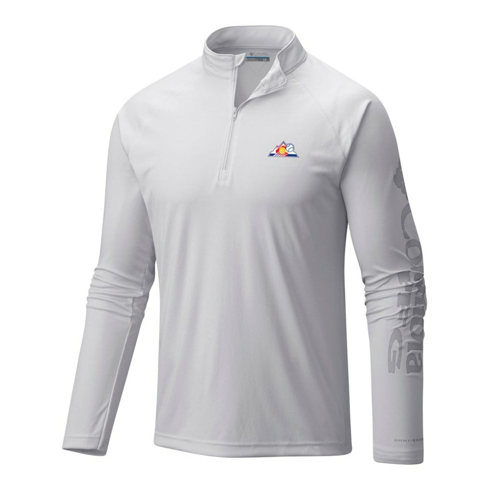 White Colorado Rockies Columbia Terminal Tackle Omni-Wick Raglan Quarter-Zip Pullover