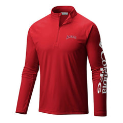 Red Los Angeles Angels Columbia Terminal Tackle Omni-Wick Raglan Quarter-Zip Pullover
