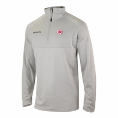 Gray Cincinnati Reds Columbia Omni-Wick Raglan Rockin' It Quarter-Zip Pullover