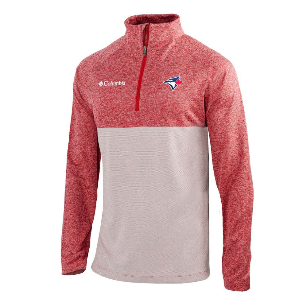 Red Toronto Blue Jays Columbia Omni-Wick Raglan Rockin' It Quarter-Zip Pullover