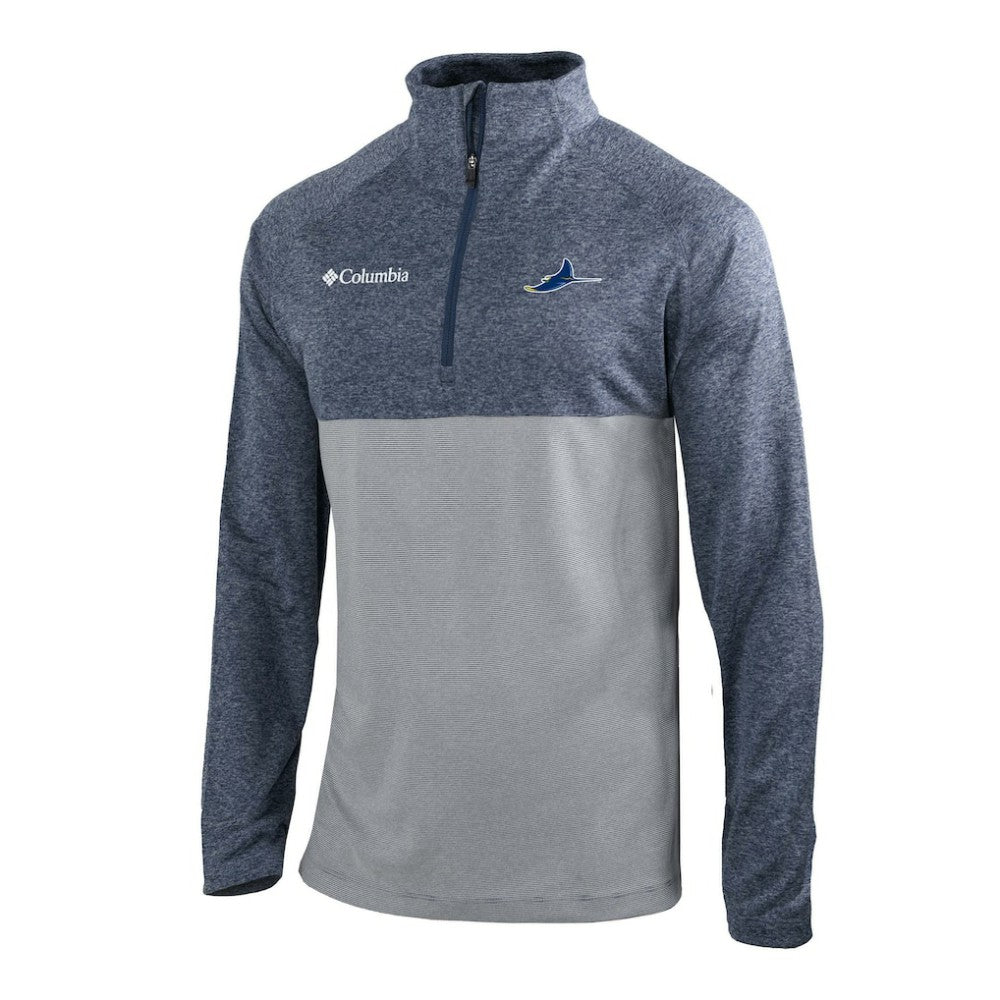 Navy Tampa Bay Rays Columbia Omni-Wick Raglan Rockin' It Quarter-Zip Pullover