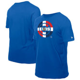 Royal Chicago Cubs New Era Dominican Republic Flag Logo T-Shirt