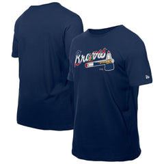 Navy Atlanta Braves New Era Dominican Republic Flag Logo T-Shirt
