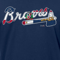 Navy Atlanta Braves New Era Dominican Republic Flag Logo T-Shirt