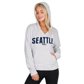 Concepts Sport Women's Liftoff Striped V-Neck Hoodie - Seattle Seahawks Hoodies