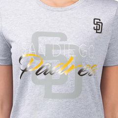 Heather Gray San Diego Padres G-III 4Her by Carl Banks Women's Super-Slim Fit Lightweight Shadow Logo Graphic T-Shirt