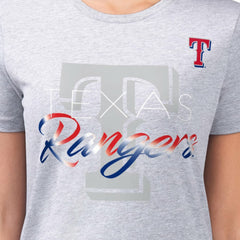 Heather Gray Texas Rangers G-III 4Her by Carl Banks Women's Super-Slim Fit Lightweight Shadow Logo Graphic T-Shirt