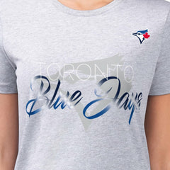 Heather Gray Toronto Blue Jays G-III 4Her by Carl Banks Women's Super-Slim Fit Lightweight Shadow Logo Graphic T-Shirt