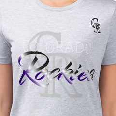 Heather Gray Colorado Rockies G-III 4Her by Carl Banks Women's Super-Slim Fit Lightweight Shadow Logo Graphic T-Shirt