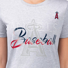 Heather Gray Los Angeles Angels G-III 4Her by Carl Banks Women's Super-Slim Fit Lightweight Shadow Logo Graphic T-Shirt
