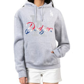 Heather Gray Los Angeles Dodgers G-III 4Her by Carl Banks Women's Shadow Logo Graphic Pullover Hoodie